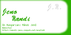 jeno mandi business card