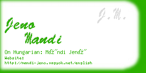 jeno mandi business card